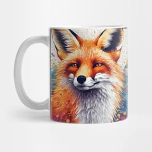 Red Fox, Pointillism Painting, Colorful, Beautiful Mug